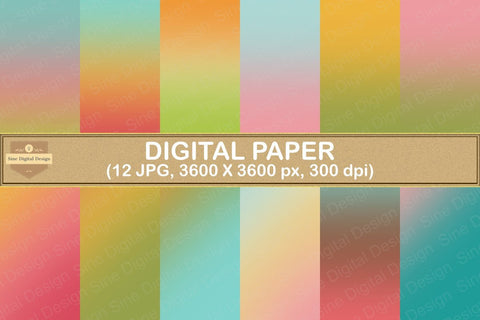 Sweet Ombre Digital Papers Backgrounds Digital Pattern SineDigitalDesign 