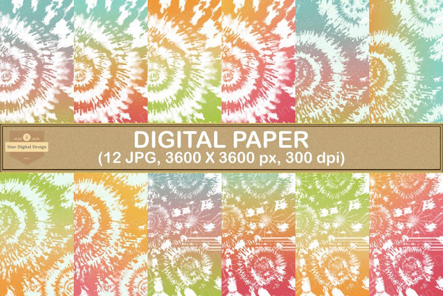 Sweet Ombre Tie Dye Summer Digital Papers Backgrounds Digital Pattern SineDigitalDesign 