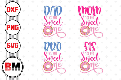 Sweet One Birthday Family Donut SVG, PNG, DXF Files SVG BMDesign 