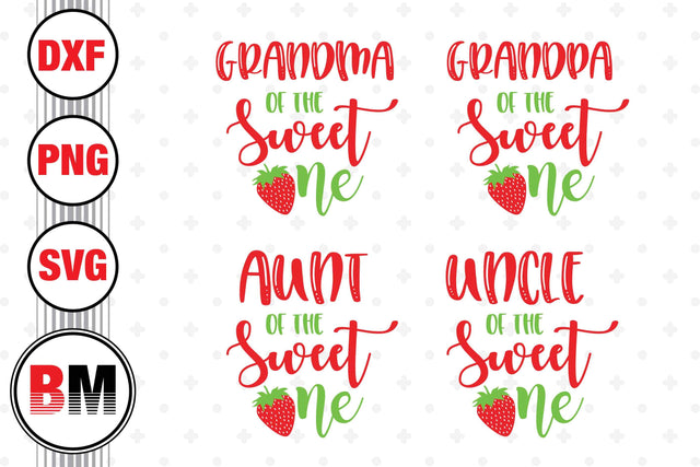 Sweet One Family Strawberry SVG, PNG, DXF Files SVG BMDesign 