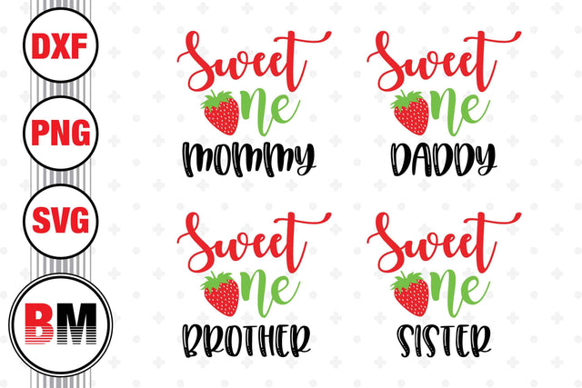 Sweet One Family Strawberry SVG, PNG, DXF Files SVG BMDesign 