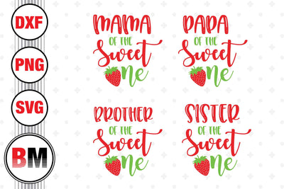 Sweet One Family Strawberry SVG, PNG, DXF Files SVG BMDesign 