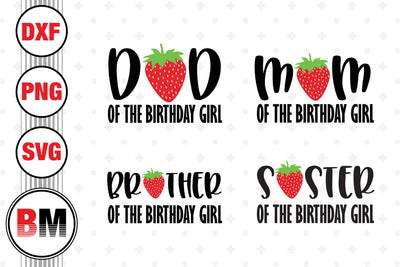 Sweet One Family Strawberry SVG, PNG, DXF Files SVG BMDesign 