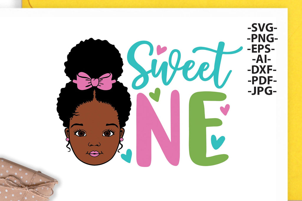 Sweet one Svg, Afro girl Svg, Cute girl Svg, Peekaboo girl Svg, Black ...