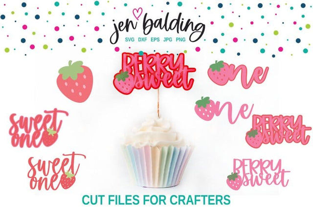 Sweet One SVG Bundles l Strawberry First Birthday Theme l Strawberry SVG Images SVG Jen Balding 