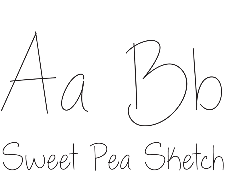 Sweet Pea - Sketch Font Font Rivka’s Renditions 