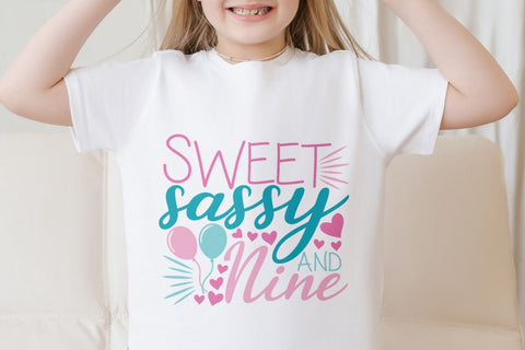 Sweet Sassy And Nine| Ninth Birthday SVG Cutting Files. SVG CosmosFineArt 