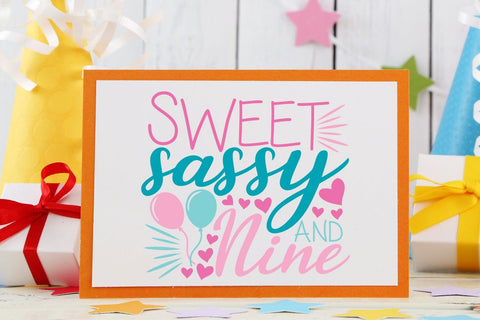 Sweet Sassy And Nine| Ninth Birthday SVG Cutting Files. SVG CosmosFineArt 