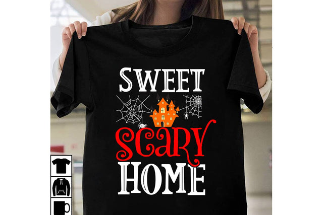 Sweet Scary Home SVG Cut File, Sweet Scary Home Sublimation Design, Sweet Scary Home Quotes SVG BlackCatsMedia 