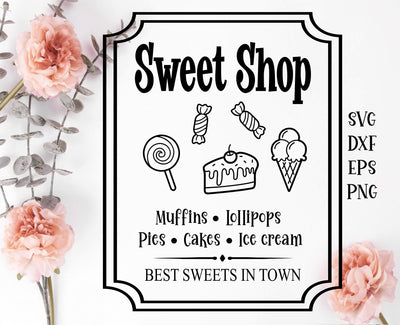Sweet shop sign SVG Calico Creations Svg 
