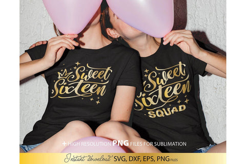 Sweet Sixteen SVG | Sweet Sixteen Squad SVG | 16th Birthday Party SVG SVG March Design Studio 