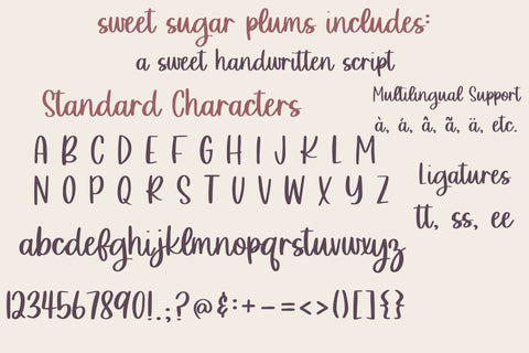 Sweet Sugar Plums Handwritten Script Font Designing Digitals 