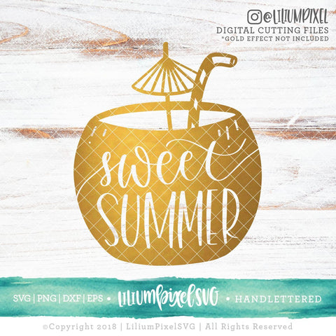Sweet Summer Coconut SVG Lilium Pixel SVG 