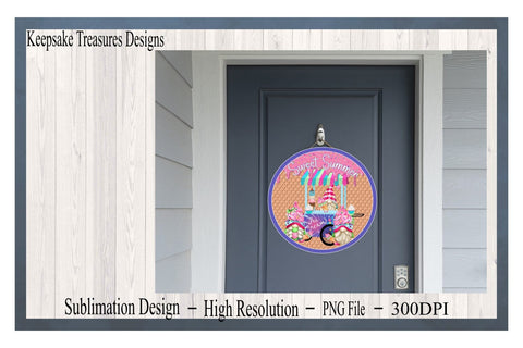 Sweet Summer, Summer Gnome Wreath Attachment, PNG Sublimation Design, Ice Cream Gnome, Digital Download, Sublimation Template Sublimation Keepsake Treasures Designs LLC. 