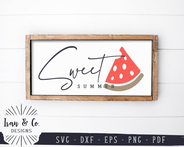 Sweet Summer SVG Files | Summer Sign Svg | Summer Svg | Farmhouse Svg | Watermelon Svg | Commercial Use | Digital Cut Files (1146001379) SVG Ivan & Co. Designs 