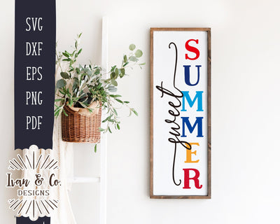 Sweet Summer SVG Files | Summer Svg | Front Porch | Porch Sign | Vertical Sign | Commercial Use | Cricut | Silhouette | Digital Cut Files | DXF PNG (1398240069) SVG Ivan & Co. Designs 