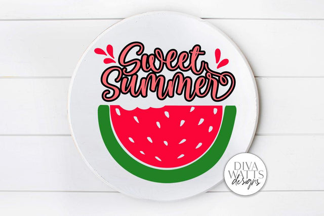 Sweet Summer SVG | Watermelon Sign | Farmhouse Sign | DXF and More SVG Diva Watts Designs 