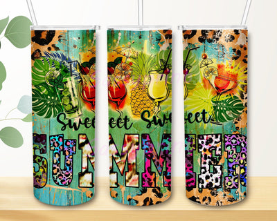 Sweet Summer Time 20oz Skinny Tumbler Png, Summer Leopard Cow Tumbler Png, Summer Tumbler, Summer Time Png Sublimation sassyprint 