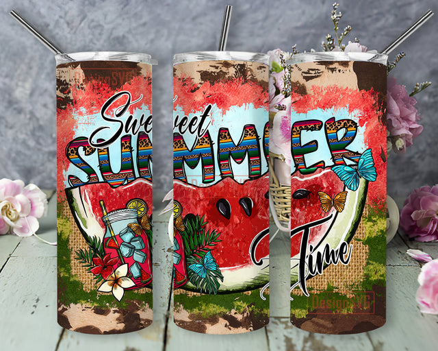 Sweet Summer Time Design Tumbler Png, Summer Watermelon 20oz Skinny Tumbler, Aztec Leopard Summer Tumbler Png, Beach Summer Tumbler, Summer Sublimation Design, Digital Download Sublimation DesignSVG 