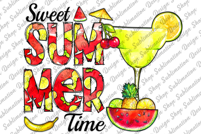 Sweet Summer Time Png, Summer Sublimation, Margarita Png, Cocktail Png, Fruits Png, Instant Download, Sublimation Designs, Digital Download Sublimation SublimationDesignShop 