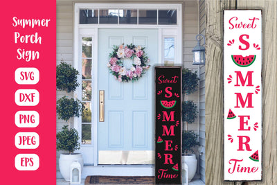 Sweet Summer Time Porch Sign SVG. Vertical Front Sign SVG LaBelezoka 
