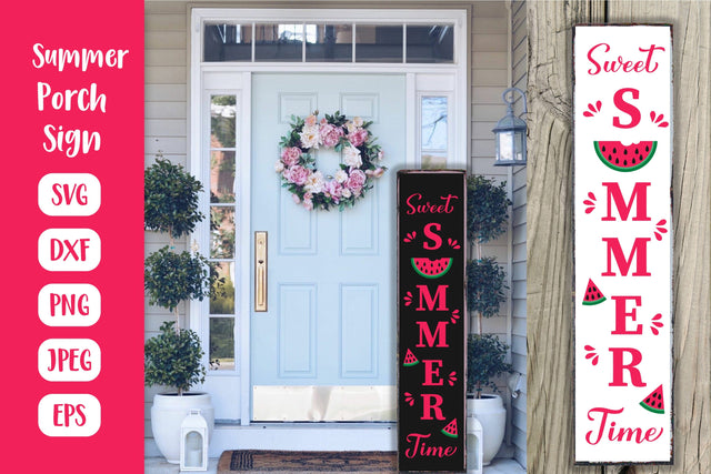 Sweet Summer Time Porch Sign SVG. Vertical Front Sign SVG LaBelezoka 