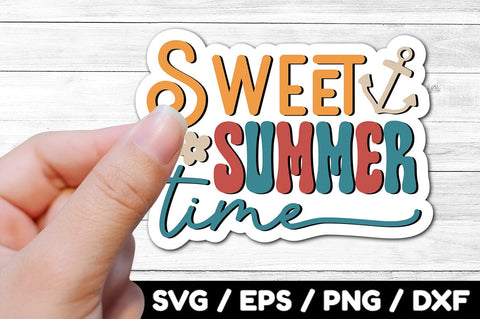 Sweet summer time Retro stickers SVG akazaddesign 