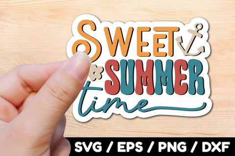 Sweet summer time Retro stickers SVG akazaddesign 