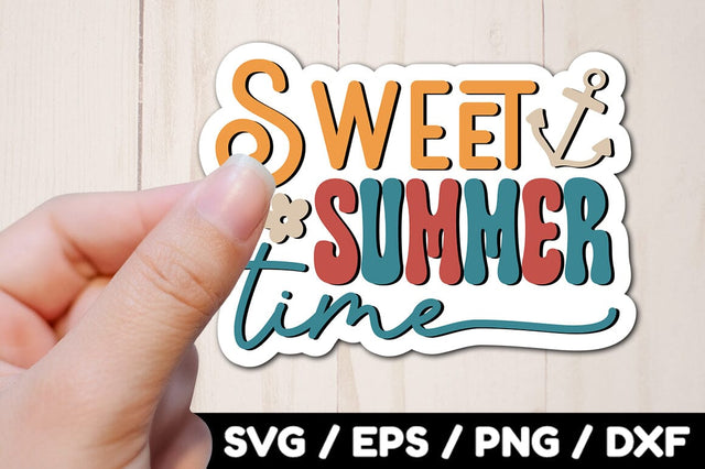 Sweet summer time Retro stickers SVG akazaddesign 