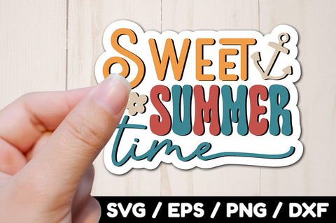 Sweet summer time Retro stickers SVG akazaddesign 