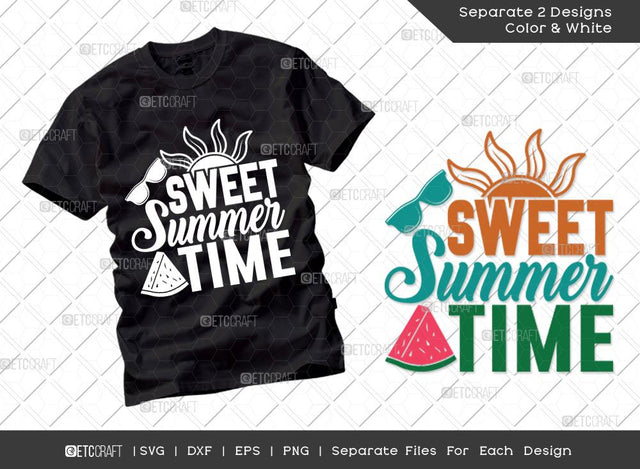 Sweet Summer Time SVG Cut File | Summer Svg | Palm Tree Svg | Sunglass Svg | Sun Svg | Vacation Quotes | Summer T-shirt Design SVG ETC Craft 