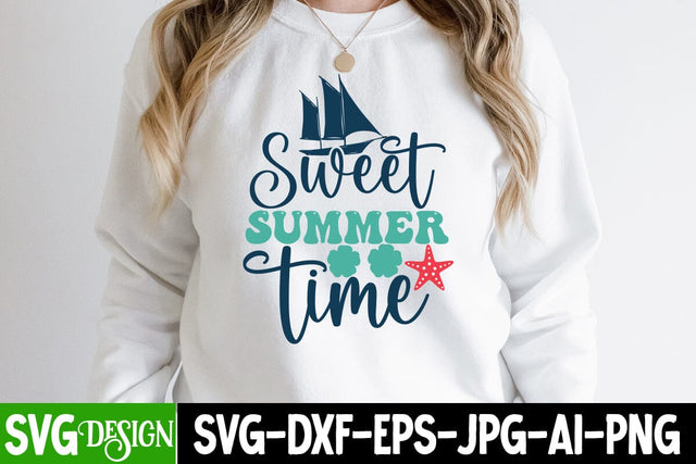 Sweet Summer Time SVG Cut File, Sweet Summer Time SVG Design SVG BlackCatsMedia 