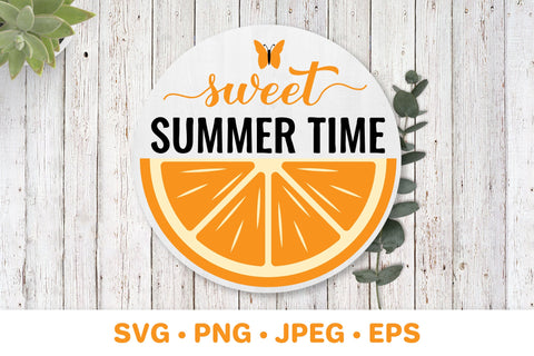 Sweet summer time SVG. Round door sign. Seasonal decorations SVG LaBelezoka 