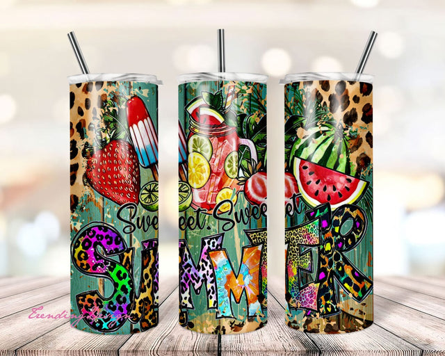 Sweet Summer Time Tumbler Png, Tumbler Png, 20oz Skinny Tumbler Sublimation Designs, Summer Tumbler, Summer Fruits Tumbler, Tumbler Design Sublimation TrendingDesign 