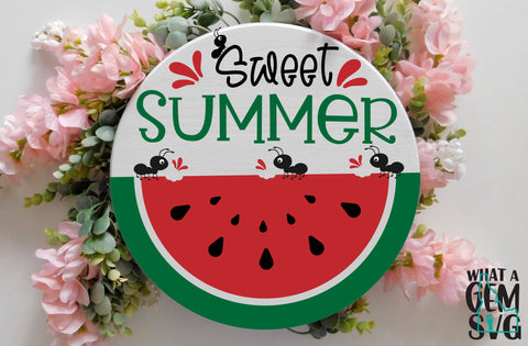 Sweet Summer Watermelon Door Hanger SVG | Summer SVG | Watermelon Ants Door Hanger svg | Watermelon welcome sign svg | Summer Ants Sign SVG SVG What A Gem SVG 
