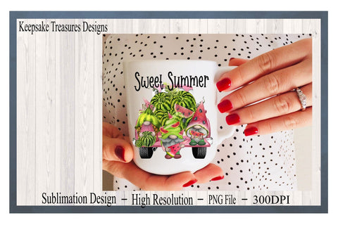 Sweet Summer, Watermelon Gnome Truck, Summer Gnomes, PNG Sublimation Design, Digital Download, Summer T-Shirt Design Sublimation Keepsake Treasures Designs LLC. 