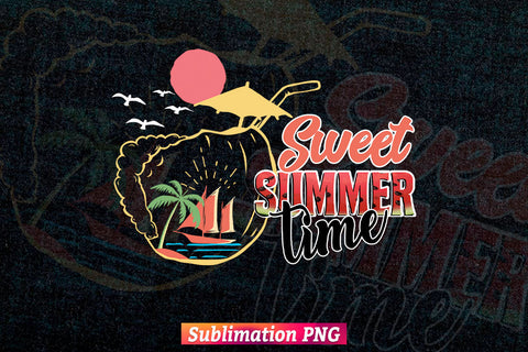 Sweet Summertime Sunset Beach Summer T shirt Design Png Sublimation Printable Files Sublimation DesignDestine 