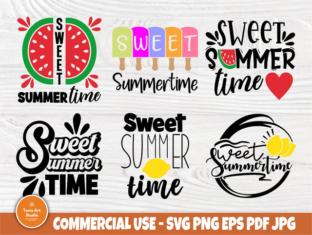 Sweet Summertime SVG, Watermelon Svg, Summer Svg SVG TonisArtStudio 