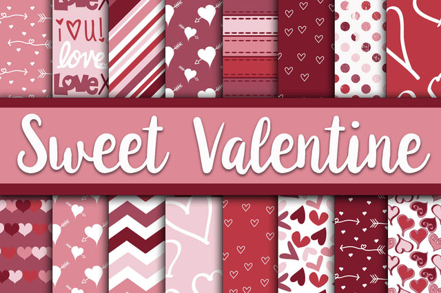 Sweet Valentine Digital Paper Sublimation Old Market 