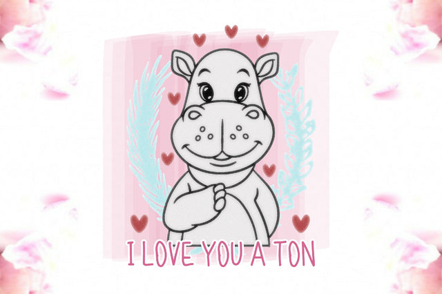 Sweet Valentine Hippo Sublimation Sublimation Jagonath Roy 