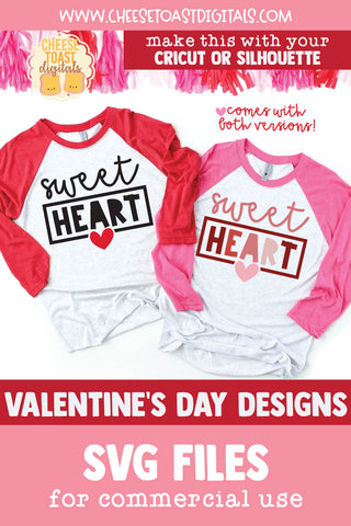 Sweetheart | Girl Valentine's Day Shirt SVG Quote SVG Cheese Toast Digitals 