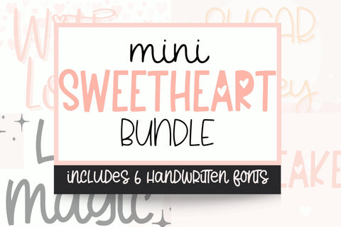Sweetheart Mini Font Bundle, 6 Valentine's Day Fonts, Cute Handwritten Fonts Font Designing Digitals 