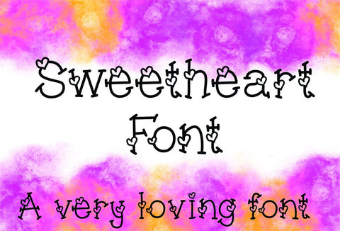 Sweetheart True Type Font (TTF) Font MissMarysEmbroidery 