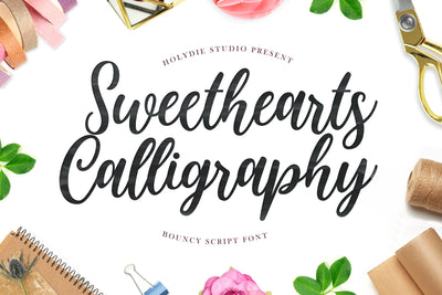 Sweethearts Calligraphy Font Holydie Studio 
