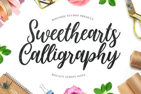Sweethearts Calligraphy Font Holydie Studio 