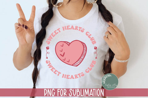 Sweethearts Club Retro Valentine Sublimation PNG Sublimation Linden Valley Designs 