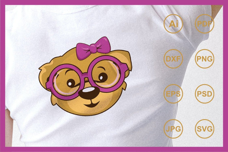 Sweety bear head design illustration SVG Leamsign Studio 