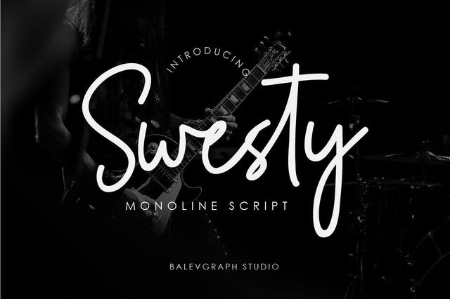 Swesty Monoline Script Font Balevgraph Studio 