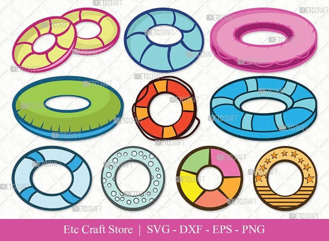 Swim Ring Clipart SVG Cut File | Ring Buoy Svg | Lifesaver Svg | Lifebuoy Svg | Bundle SVG ETC Craft 