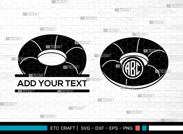 Swim Ring Monogram SVG, Split Monogram, Swimming Tire Svg, Ring Buoy Svg, Lifesaver Svg, Life Buoy Svg, Swim Ring SVG ETC Craft 
